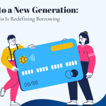 Young Indian adults with a large credit card symbolizing Gen Z borrowing trends in 2025 – Loan Bazaar