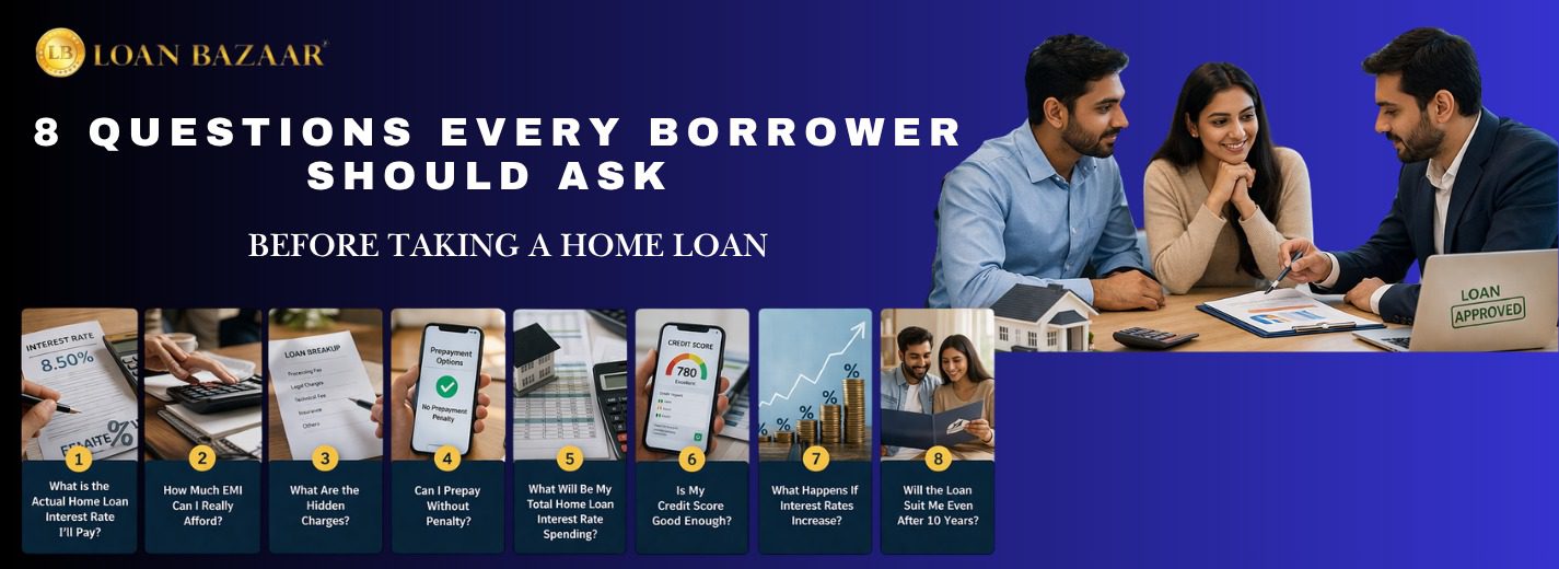 8 Questions Every Borrower should ask before taking a home loan blog image
